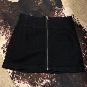 We The Free Black Mini Skirt with Zipper
